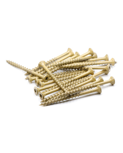 Deck Screws, Exterior Wood Screws #9 x 2-1/2 Inch 100 Pcs, Carbon Steel Star Drive and Coarse Threads, Anti-Corrosion, Tan Coated Screws for Decks, Fences and Other Outdoor Use | by IMSCREWS