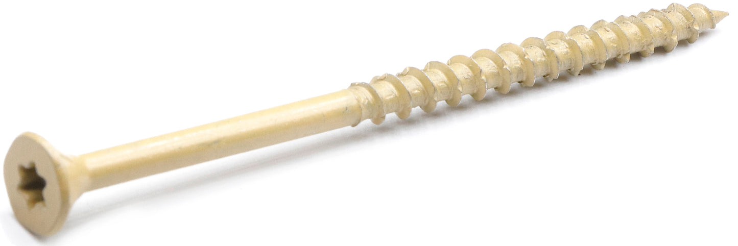 Deck Screws, Exterior Wood Screws #10 x 3-1/2 Inch 25 Pcs, Carbon Steel Star Drive and Coarse Threads, Anti-Corrosion, Tan Coated Screws for Decks, Fences and Other Outdoor Use | by IMSCREWS