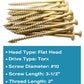 Deck Screws, Exterior Wood Screws #10 x 3-1/2 Inch 25 Pcs, Carbon Steel Star Drive and Coarse Threads, Anti-Corrosion, Tan Coated Screws for Decks, Fences and Other Outdoor Use | by IMSCREWS