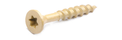 Deck Screws, Exterior Wood Screws #8 x 1-1/4 Inch 100 Pcs, Carbon Steel Star Drive and Coarse Threads, Anti-Corrosion, Tan Coated Screws for Decks, Fences and Other Outdoor Use | by IMSCREWS