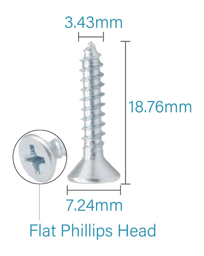 200pcs #6 x 3/4 inch Phillips Flat Head Wood Screws Assortment Kit, Carbon Steel 1022, Zinc