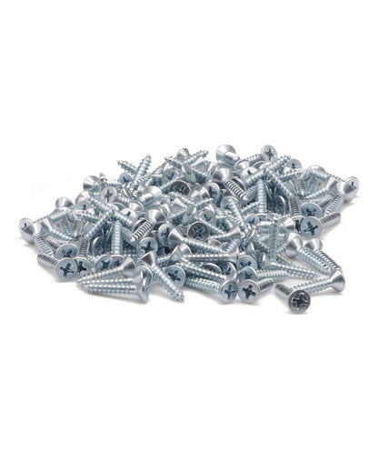 200pcs #6 x 3/4 inch Phillips Flat Head Wood Screws Assortment Kit, Carbon Steel 1022, Zinc