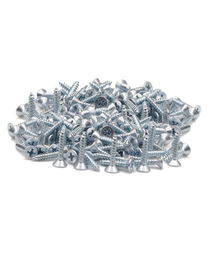 200pcs #6 x 3/4 inch Phillips Flat Head Wood Screws Assortment Kit, Carbon Steel 1022, Zinc