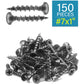 IMScrews 150pcs #7x1" Coarse Thread Phillips Drywall Screws Bugle Head Self Tapping Screws Black Oxide Ideal for Drywall Sheetrock