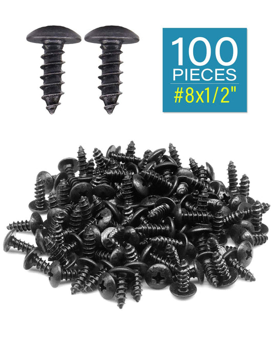 100 шт. # 8 x 1/2 дюйма шурупы с крестообразной головкой и крестообразным шлицем с черным оксидным покрытием | автор: IMSCREWS